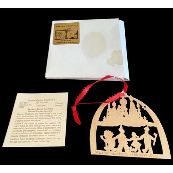 Marlow Woodcuts Christmas Ornament Wizard of Oz SUPER RARE Americus Kansas - Picture 1 of 6